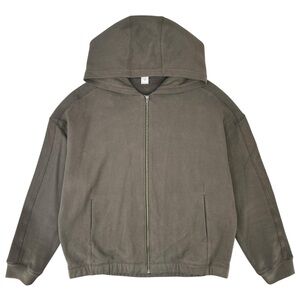 KOTN Gray Heavyweight Micro Rib Relaxed Fit Egyptian Cotton Zip Up Hoodie sz M